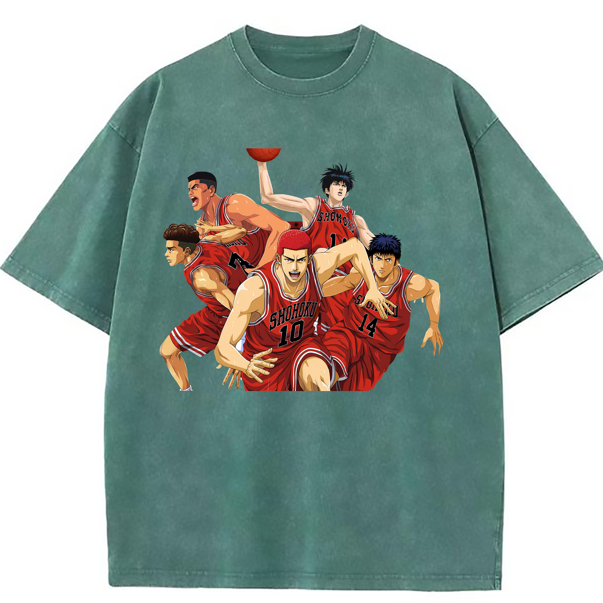 （画像用） SLAM DUNK／スラムダンク 綿100% ヴィンテージ風 半袖Tシャツ（フロントプリント）